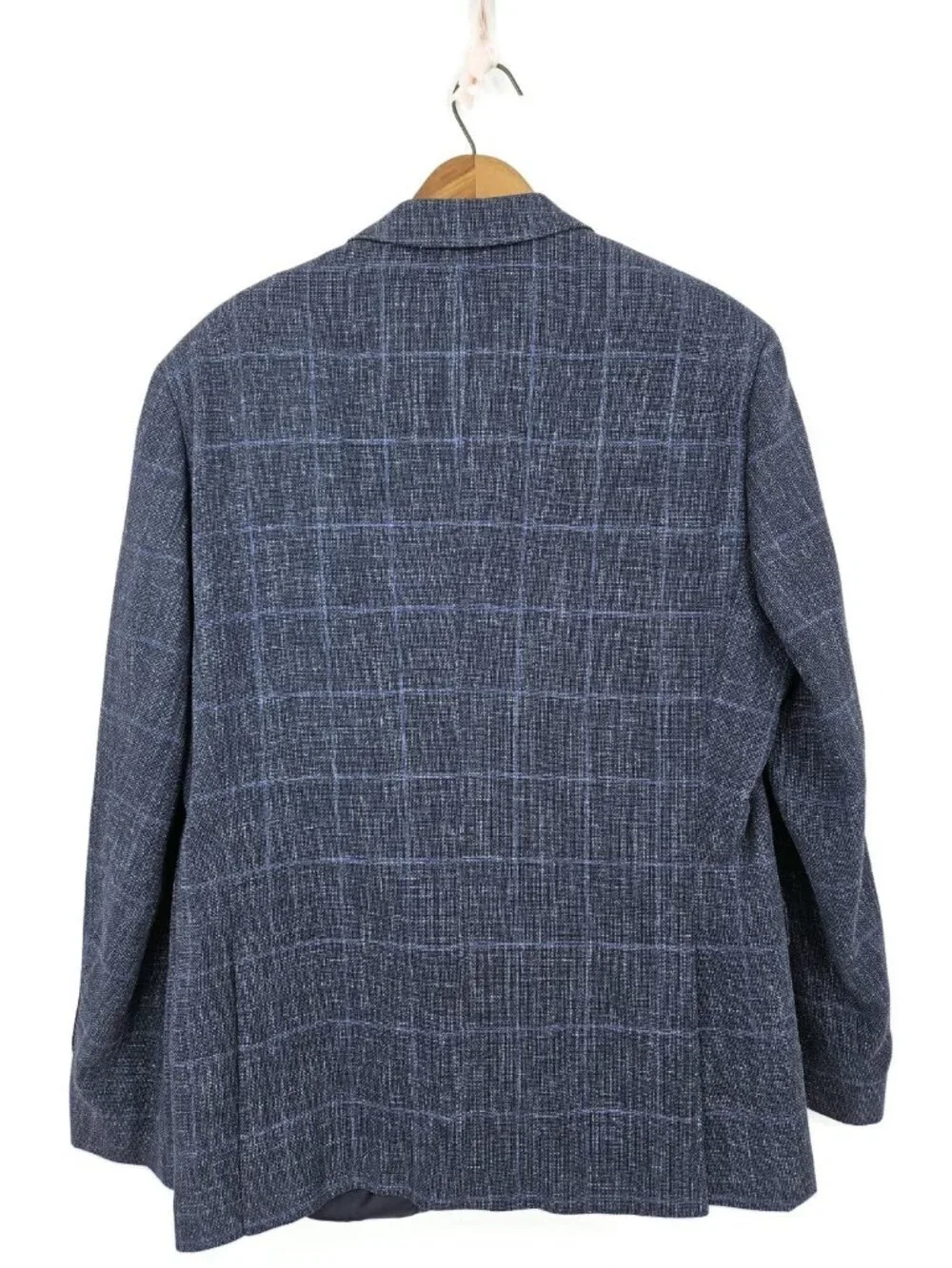 New Boss Hugo Boss Blue Tweed Blazer Mens 42S Sportscoat Wool Linen Cotton